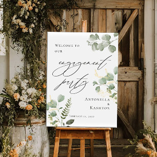 Groene verlovingsfeest welkom poster