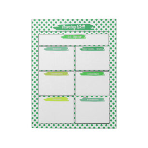 Groene Verpleegkunde Student Skills Sjabloon Notitieblok