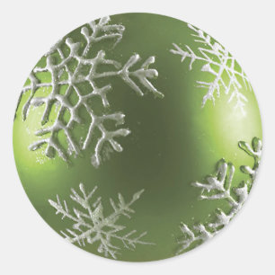 Groene versiering met Snowflakes Sticker