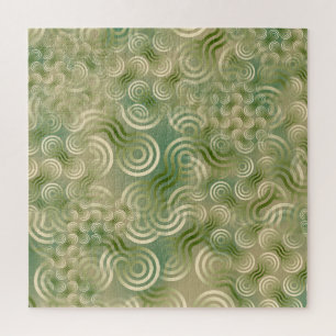 Groene verstrengeling geometrische textuur legpuzzel