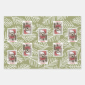 Groene vertakkingen Merry Calligraphy Photo white  Inpakpapier Vel (Voorkant 3)