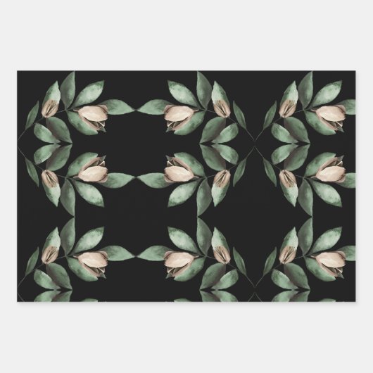 Groene vertakkingen Papieren vellen verpakken (Voorkant 3)