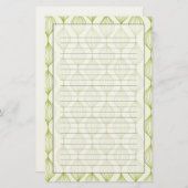 Groene verticale ogeenpatroonachtergrond briefpapier (Voorkant / Achterkant)