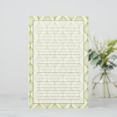 Groene verticale ogeenpatroonachtergrond briefpapier (Staand voorkant)