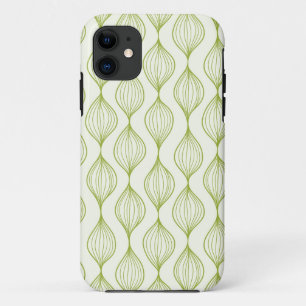 Groene verticale ogeenpatroonachtergrond iPhone 11 hoesje