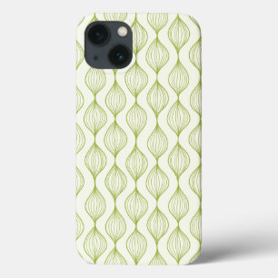 Groene verticale ogeenpatroonachtergrond iPhone 13 hoesje