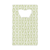 Groene verticale ogeenpatroonachtergrond kredietkaart flessenopener (Voorkant)