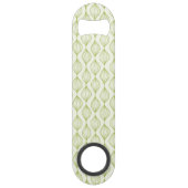 Groene verticale ogeenpatroonachtergrond speed flessenopener (Achterkant)