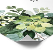 Groene vetplant bruiloft bruidsshower welkomstbord poster (Hoek)