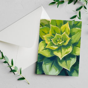 Groene vetplant schilderij kaart