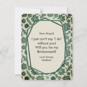 Groene vetplanten in natuurlijke wil je bruidsmeis kaart (Achterkant)