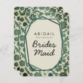 Groene vetplanten in natuurlijke wil je bruidsmeis kaart (Voorkant / Achterkant)