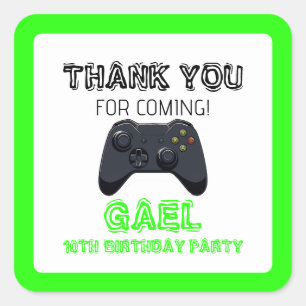 Groene Video Game Gamer Jongen Vrachtwagen Vierkante Sticker