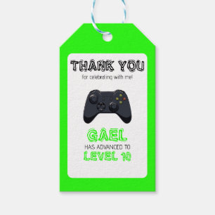Groene Video Game Vrachtwagen Verjaardag Cadeaulabel