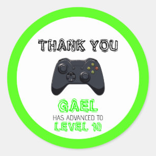 Groene Video Game Vrachtwagen Verjaardag Ronde Sticker