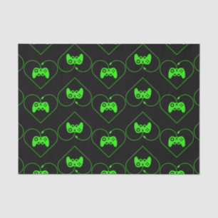 Groene Videospelcontroller Hartpatroon Tissuepapier