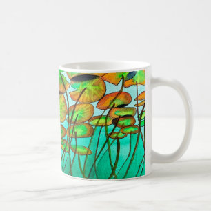 Groene vijver met lilypads koffiemok