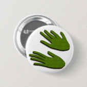 Groene vingers ronde button 5,7 cm (Voorkant /achterkant)