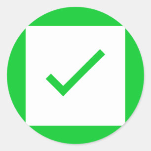 Groene vinktikpictogramstickers ronde sticker