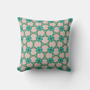 Groene Vintage Bloem Motief Kussen