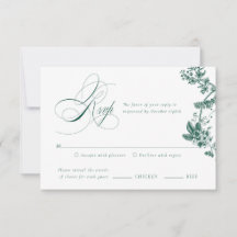 Groene Vintage Bloemen Wedding Suite RSVP Card