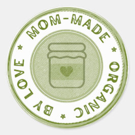 Groene vintage door Moeder gemaakt met liefde Stic Ronde Sticker