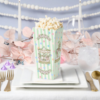 Groene Vintage Paardencarrousel Baby Shower Bedankdoosjes