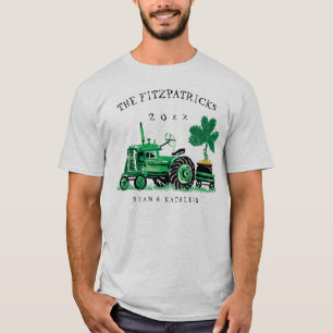 Groene Vintage St. Patrick van de Tractor Dag T-shirt