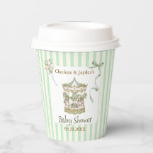 Groene Vintage Waterverf Draaimolen Baby Shower 