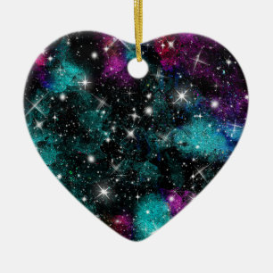 Groene Violet Galaxy Star Milky Way Keramisch Ornament