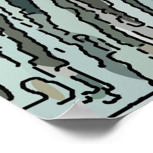 Groene vis in Bowl, bewerk tekst, Poster (Hoek)