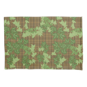 Groene visgoudbruine vlegel kussensloop