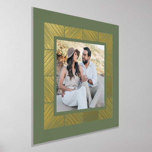 Groene visgraat Custom Foto Folie Art Print (Laagn)