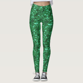 Groene visschaal Zeemeermin Leggings Ariel geïnspi
