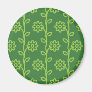 Groene vlakke bloem tuin patroon magneet