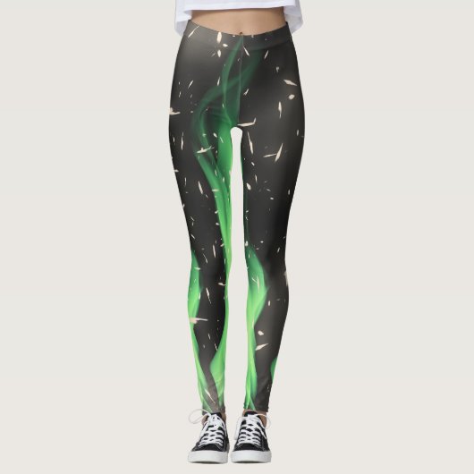 Groene vlam leggings (Voorkant)