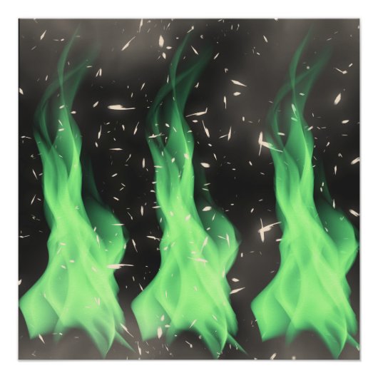 Groene vlam perfect poster (Voorkant)