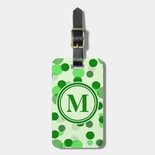 groene vlekken monogram bagagelabel (Voorkant verticaal)