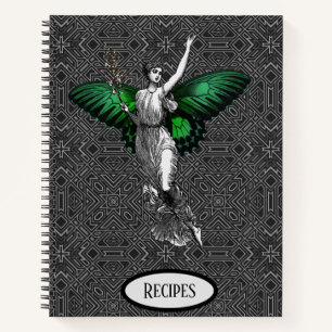 Groene Vleugel Fee Art Deco Recept Notitieboek