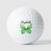 groene vlinder aangepaste naam dames golfballen (Voorkant)