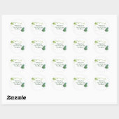 Groene vlinder en groene wijnstickers ronde sticker (Vel)
