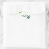 Groene vlinder en groene wijnstickers ronde sticker (Tas)