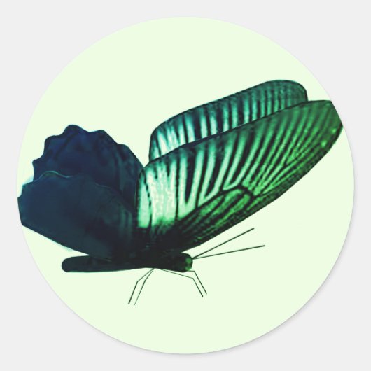 Groene vlinder envelop afdichtingen ronde sticker (Voorkant)