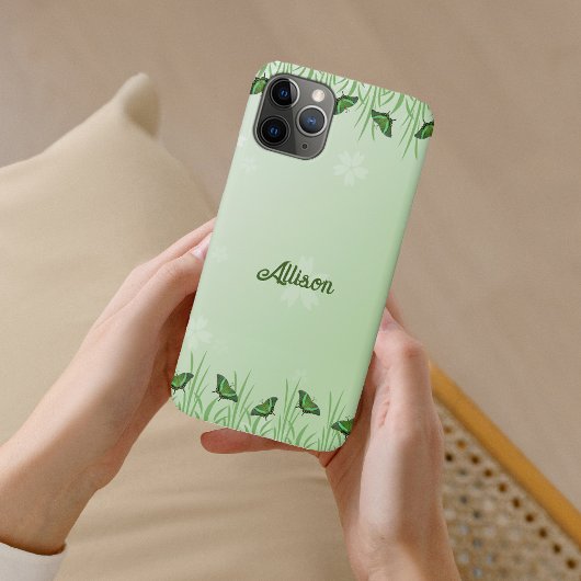 Groene vlinder lichtgroen - romantisch Case-Mate iPhone case
