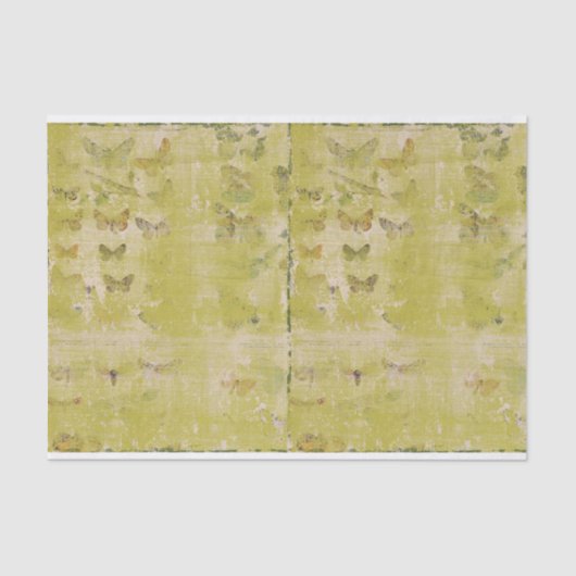  groene vlinder Shabby Chic Decoupage Tissuepapier (Voorkant)