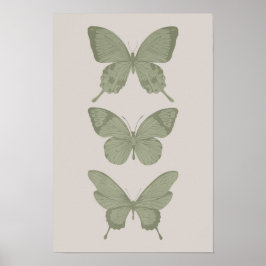 Groene Vlinder Wandkunst Wijze Groene Kunst Print
