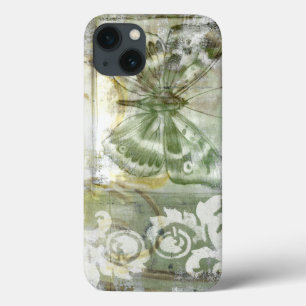 Groene vlinderinzet met smeedijzeren hek iPhone 13 hoesje