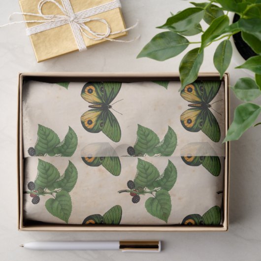  groene vlinders ontkoppelen tissuepapier (Geschenk)