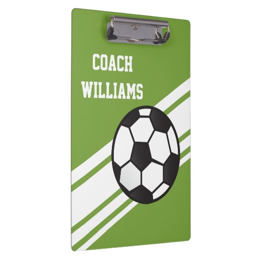 Groene Voetbal coach - Aangepast klembord (Rechts)