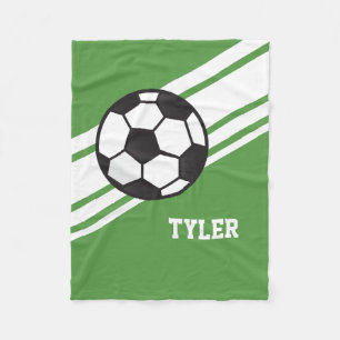 Groene Voetbal Sport Persoonlijke naam Fleece Deken